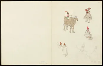 partie d'un ensemble de dessins Clownerie sur un chameau 1968.102.5353.4 Photo