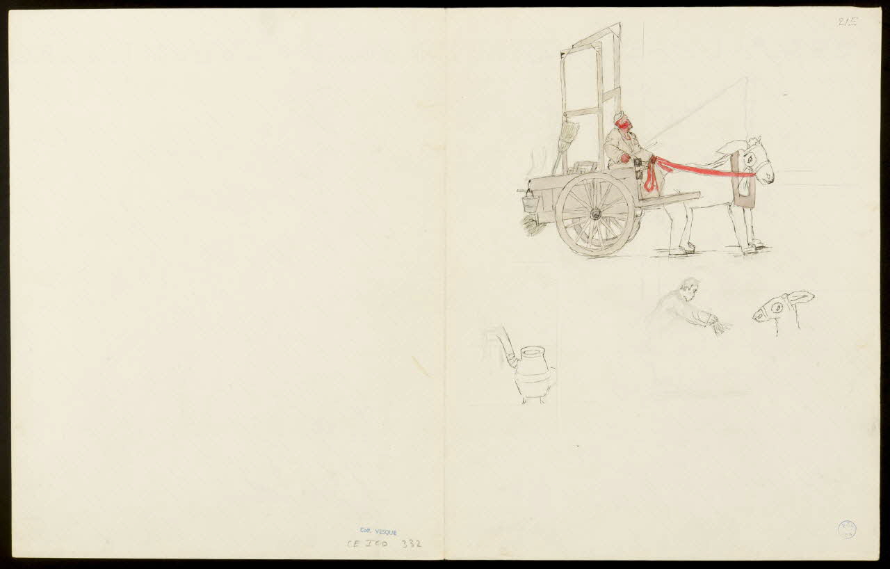 partie d'un ensemble de dessins Clown en charrette 1968.102.5353.5 Photo