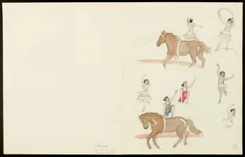 partie d'un ensemble de dessins Acrobaties à cheval 1968.102.5353.8 Photo