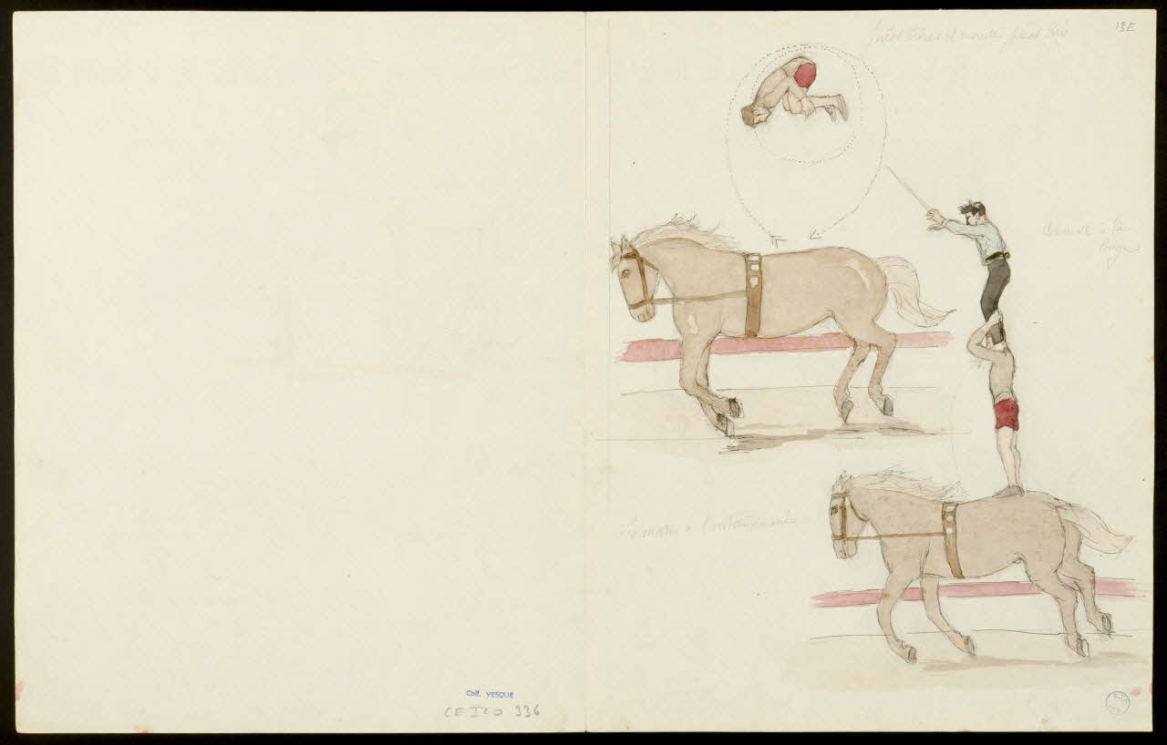 partie d'un ensemble de dessins Acrobaties à cheval 1968.102.5353.9 Photo