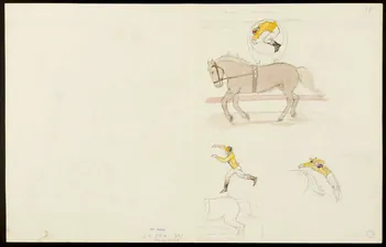 partie d'un ensemble de dessins Acrobaties à cheval 1968.102.5353.9 Photo