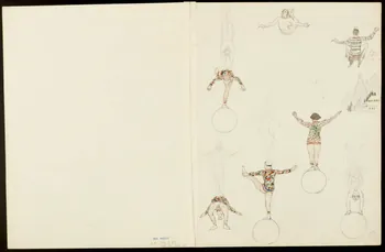 partie d'un ensemble de dessins Equilibre sur ballon 1968.102.5354.20 Photo