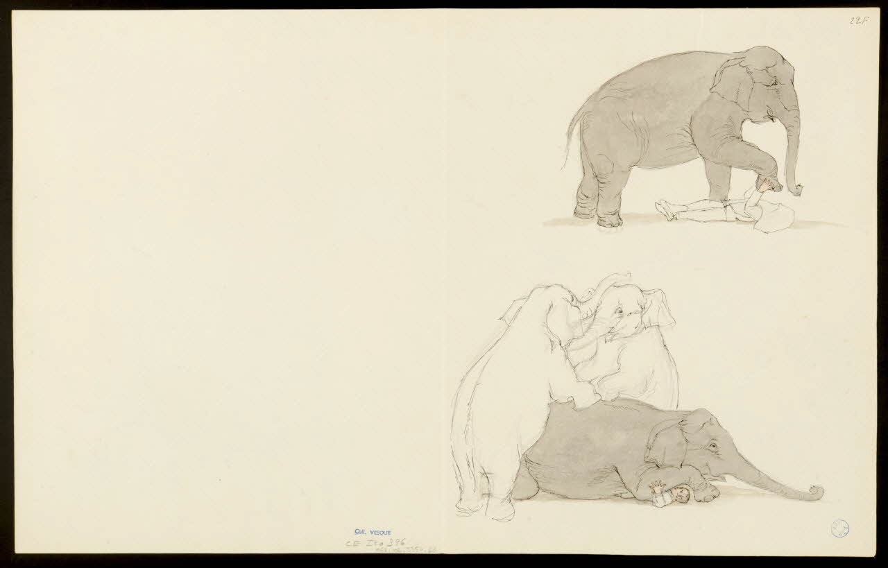 partie d'un ensemble de dessins Spectacle d'éléphants 1968.102.5354.23 Photo