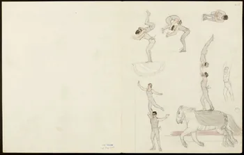 partie d'un ensemble de dessins Scènes d'acrobatie en couple 1968.102.5354.6  Photo
