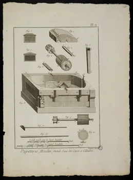 estampe Papeterie, Moulin, Details d'une des Cuves à Cilindres. 1968.36.18 Photo
