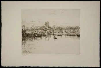 Bégot, Eugène estampe L'avant port. Dieppe. 1930 1968.36.2  Photo