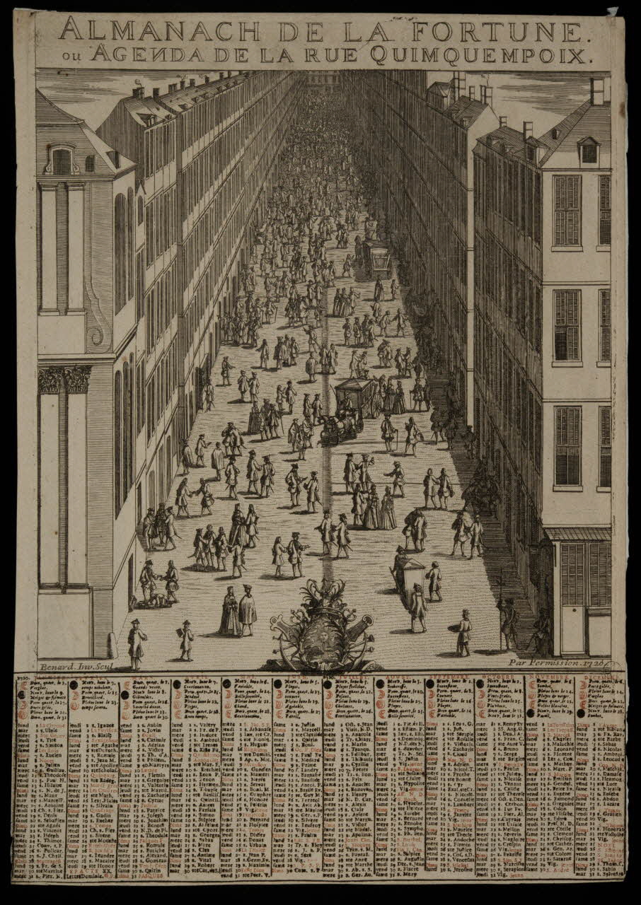 Besnard, Albert estampe ALMANACH DE LA FORTUNE.  ou AGENDA DE LA RUE QUINQUEMPOIX. 1720 1968.37.31 Photo