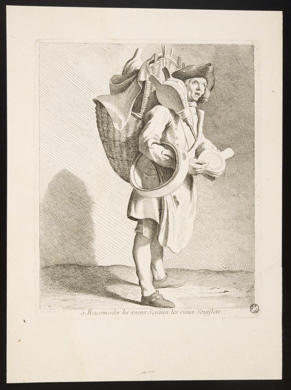 estampe à Racomoder les vieux Sceaux les vieux Soufflets. 1968.37.59 Photo
