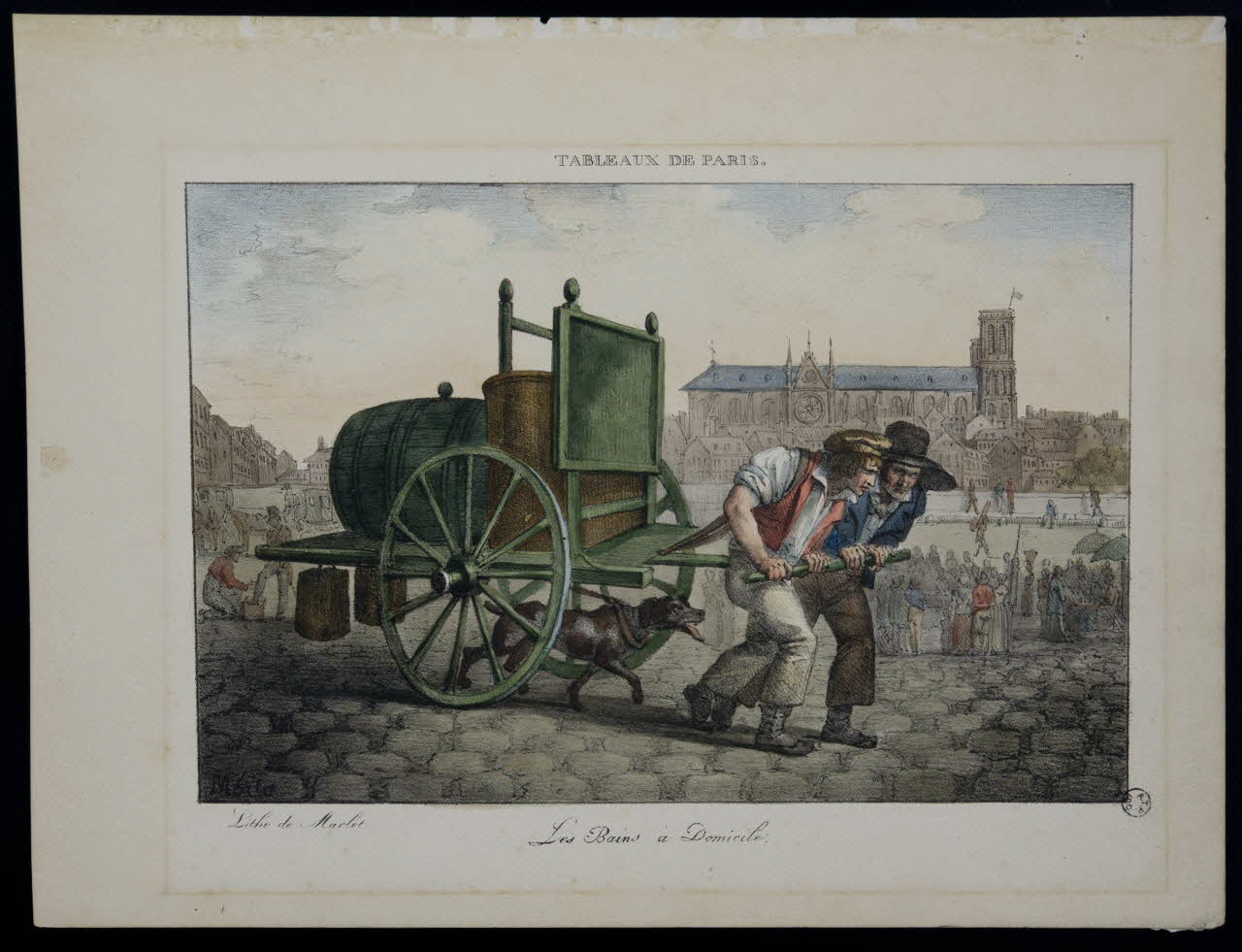 estampe TABLEAUX DE PARIS.  Les Bains à Domicile. 1968.37.64 Photo