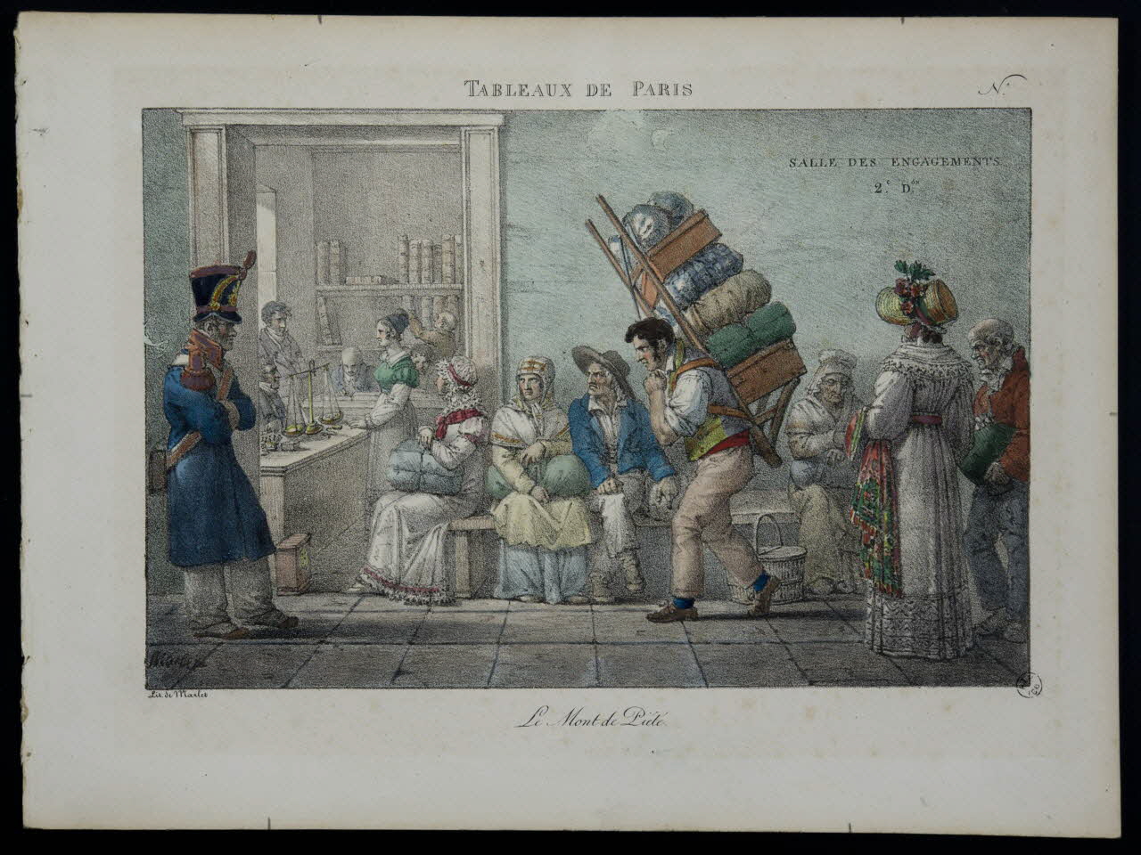 estampe TABLEAUX DE PARIS.  Le Mont de Piété. 1968.37.70 Photo