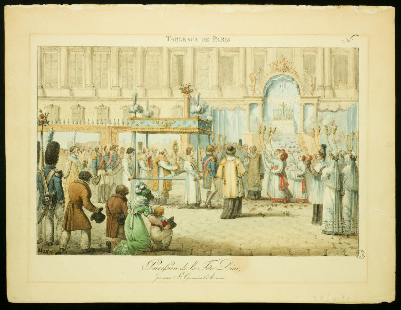 estampe TABLEAUX DE PARIS.  Procession de la Fête-Dieu,  paroisse St Germain l'Auxerrois. 1968.37.75 Photo