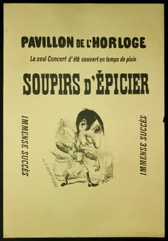 estampe PAVILLON DE L'HORLOGE  Le seul Concert d'été couvert en temps de pluie  SOUPIRS D'EPICIER 1968.65.18 Photo