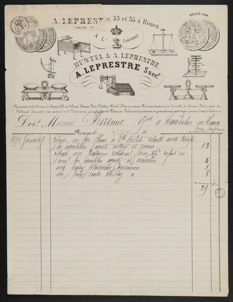 estampe Facture d'un fabricant de balance. 1970.83.233 Photo