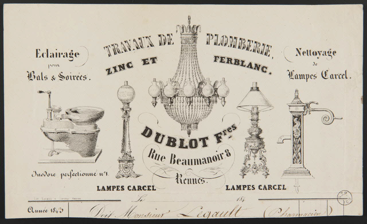 estampe TRAVAUX DE PLOMBERIE,  ZINC ET FERBLANC. 1970.83.244 Photo