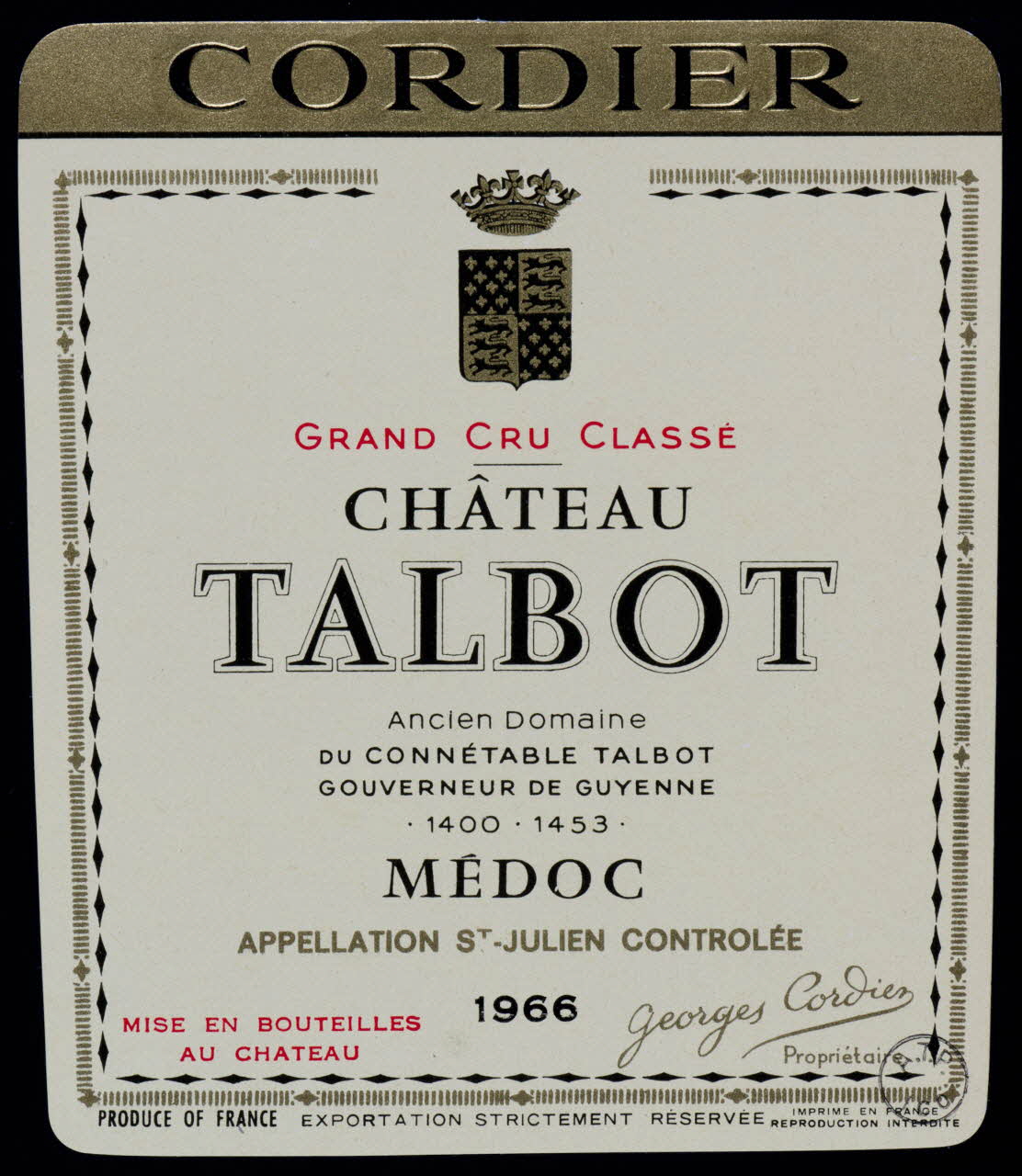 estampe CHÂTEAU  TALBOT 1971.14.140 Photo