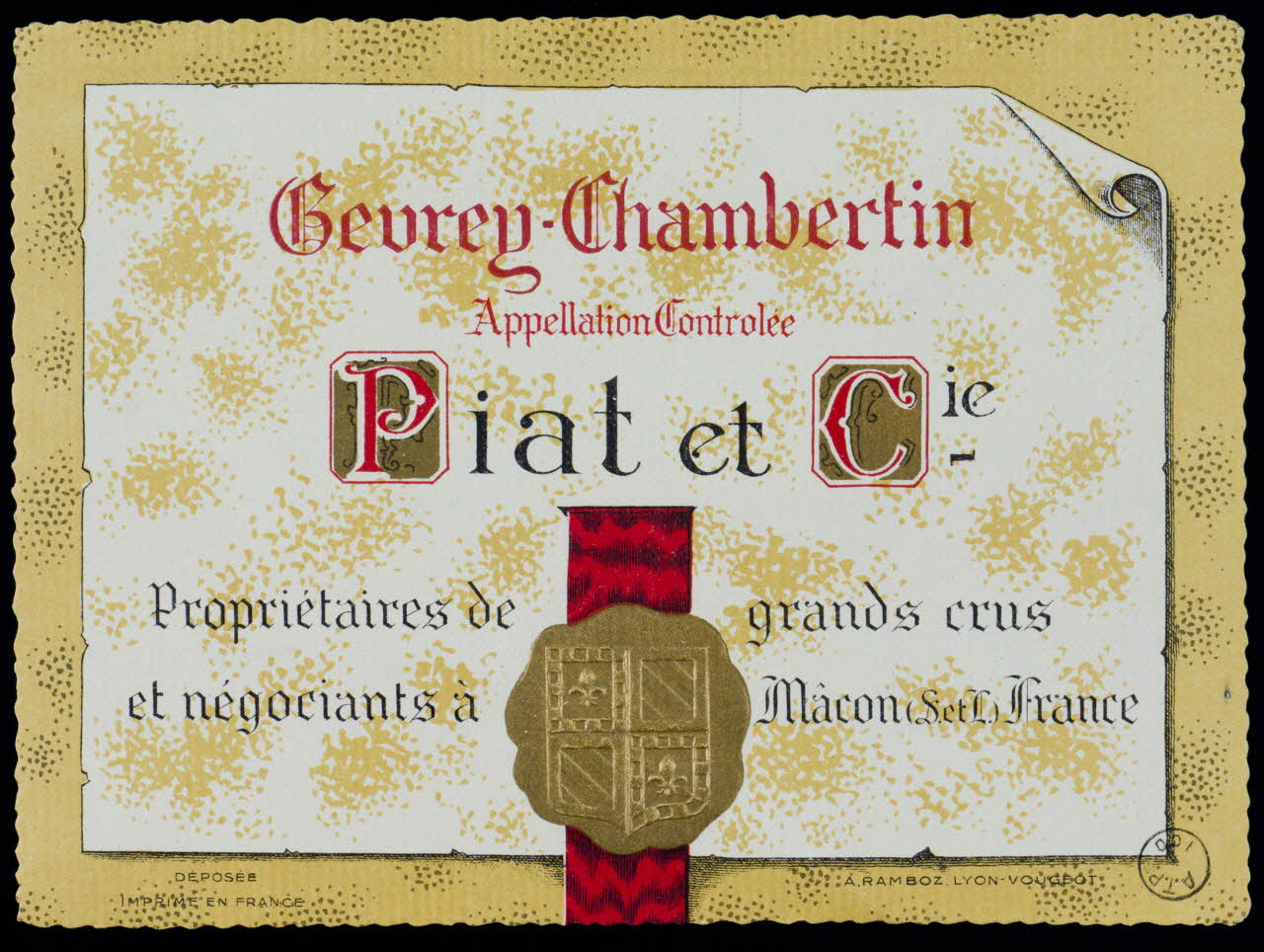 estampe Gevrey-Chambertin  Piat et Cie. 1971.14.192 Photo