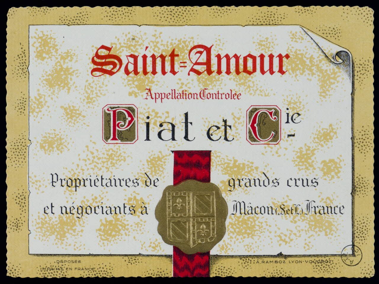 estampe Saint=Amour  Piat et Cie. 1971.14.196 Photo