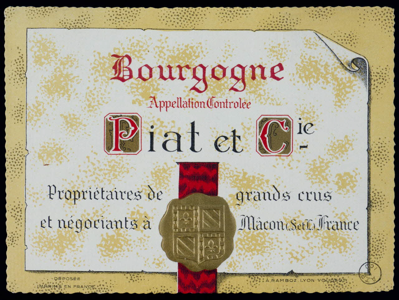 estampe Bourgogne  Piat et Cie. 1971.14.198 Photo