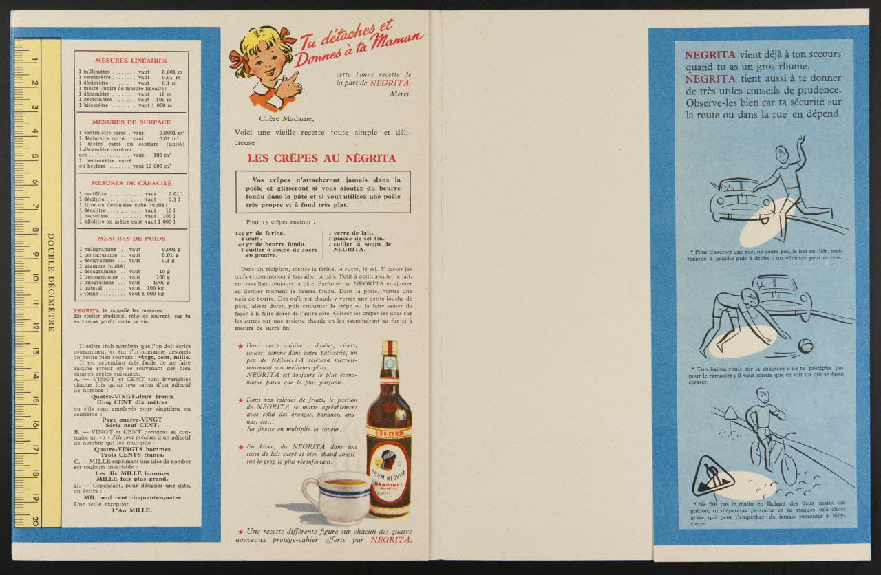 estampe - "Ben Jeannette, tu ne serais pas  au lit, si ta mère t'avait donné un  bon grog au bon rhum NEGRITA". 1972.110.1610.1 Photo