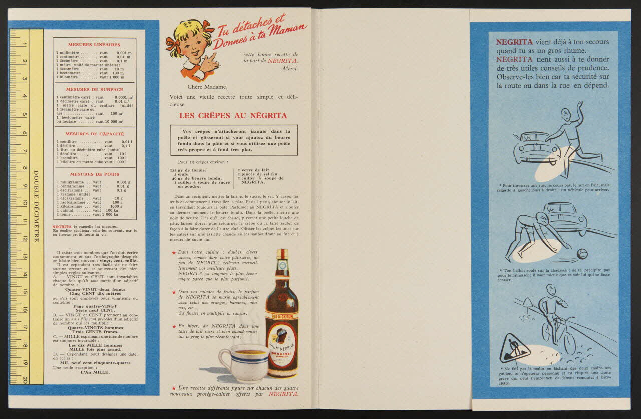 estampe - "Ben Jeannette, tu ne serais pas  au lit, si ta mère t'avait donné un  bon grog au bon rhum NEGRITA". 1972.110.1610.2 Photo