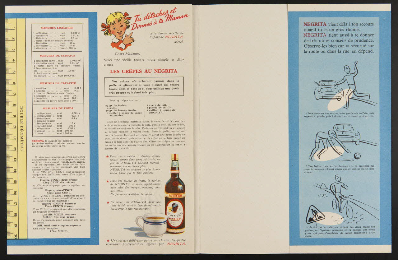 estampe - "Ben Jeannette, tu ne serais pas  au lit, si ta mère t'avait donné un  bon grog au bon rhum NEGRITA". 1972.110.1610.4 Photo