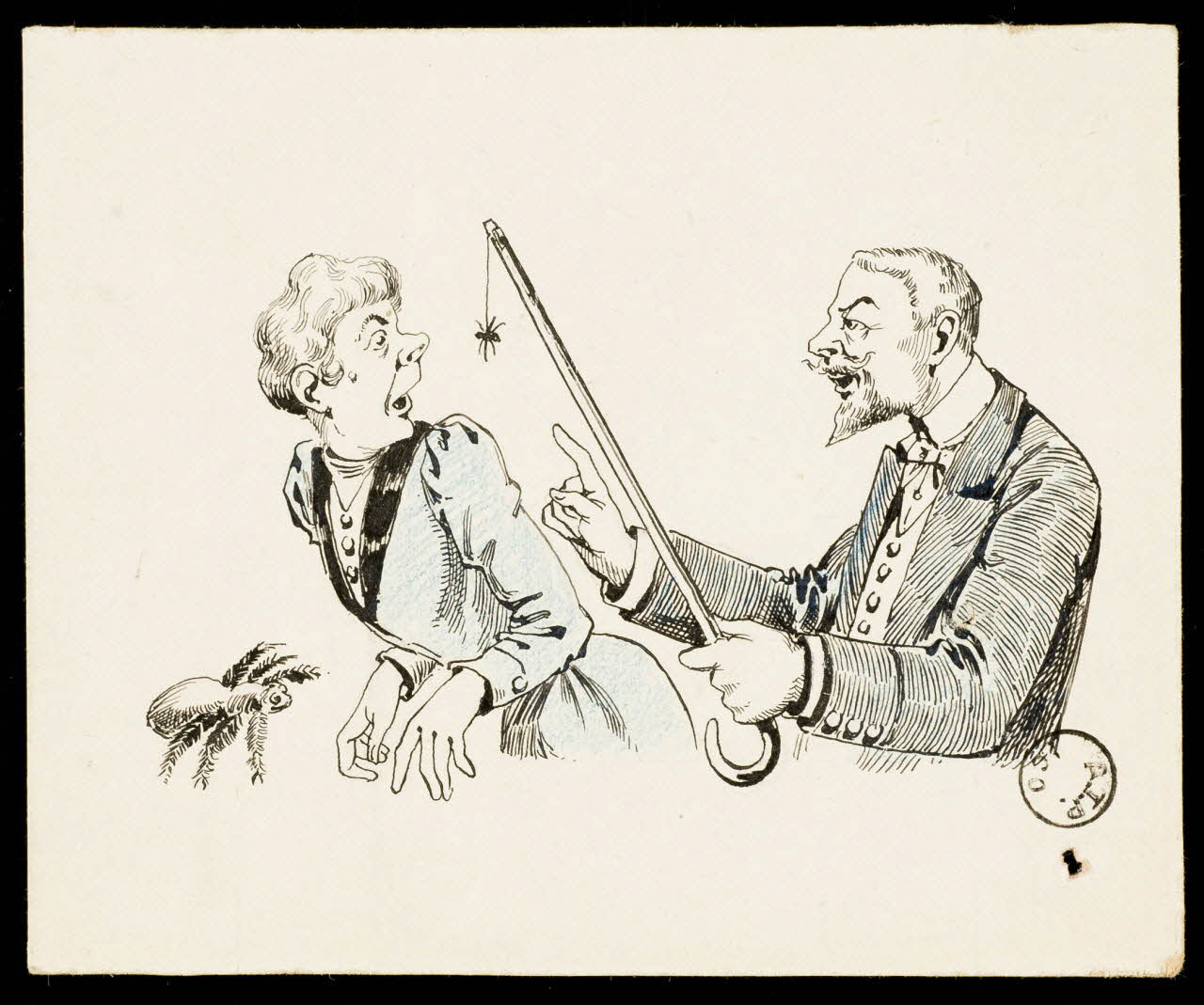 dessin Couple observant une araignée 1972.110.610 Photo