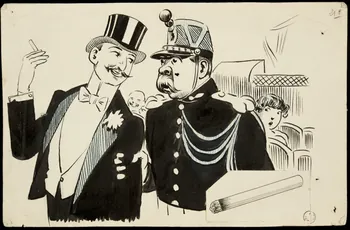 dessin Hommes discutant une cigarette à la main 1972.110.613  Photo