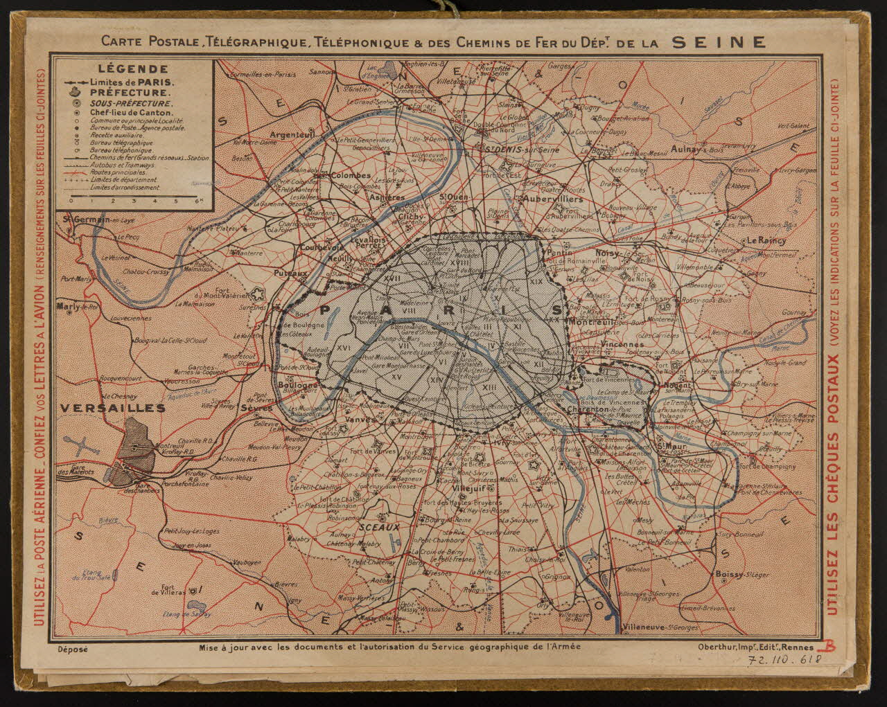 Oberthür et fils estampe ALMANACH  des Postes et des Télégraphes  1940  Année  Bissextile Bretagne, France 1940 1972.110.618 Photo