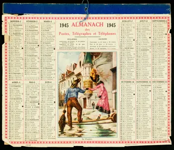 estampe 1945  ALMANACH  des  Postes, Télégraphes et Téléphones 1972.110.624  Photo