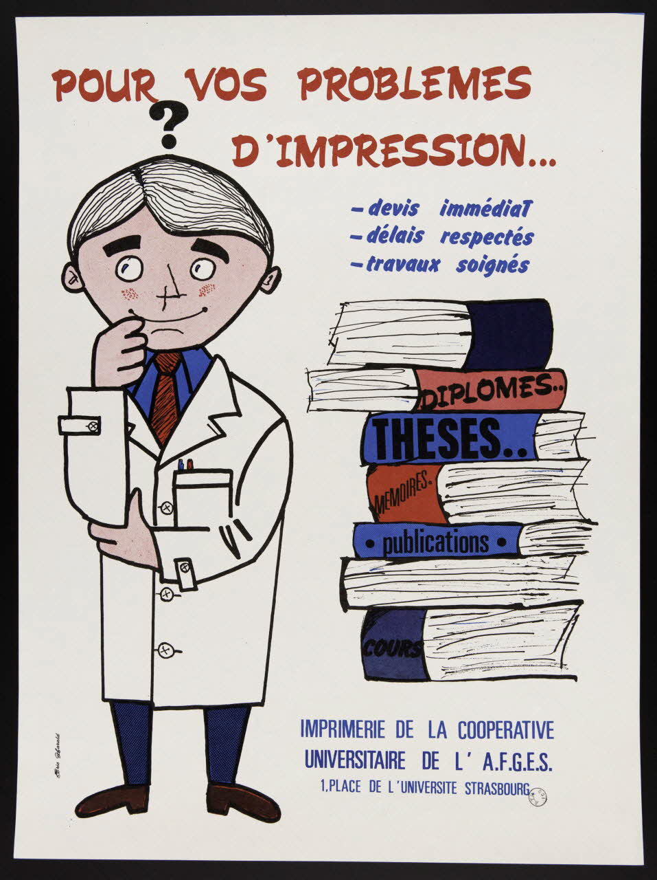 estampe POUR VOS PROBLEMES  D'IMPRESSION... Paris 1968 1972.12.7 Photo