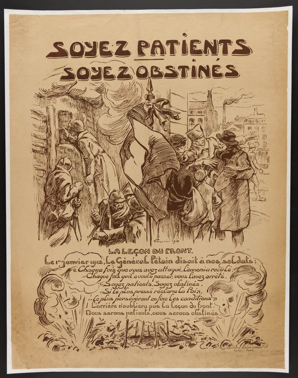 estampe SOYEZ PATIENTS  SOYEZ OBSTINES 1972.16.1 Photo