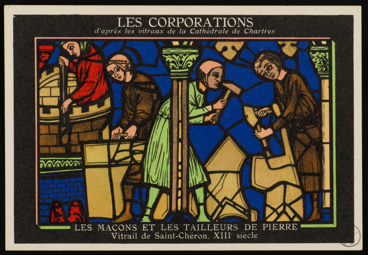 estampe LES MACONS ET LES TAILLEURS DE PIERRE 1972.19.36 Photo