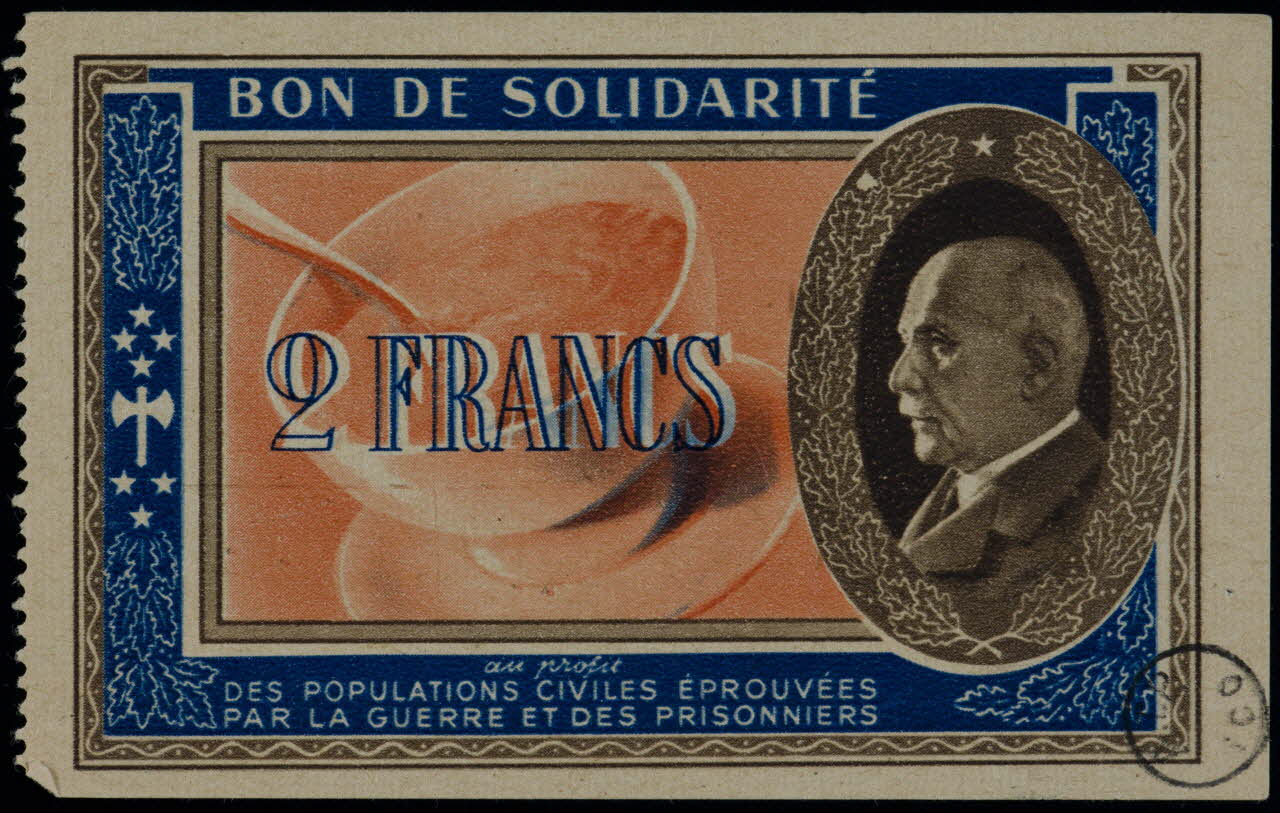 estampe 2 FRANCS  BON DE SOLIDARITE 1972.19.54 Photo