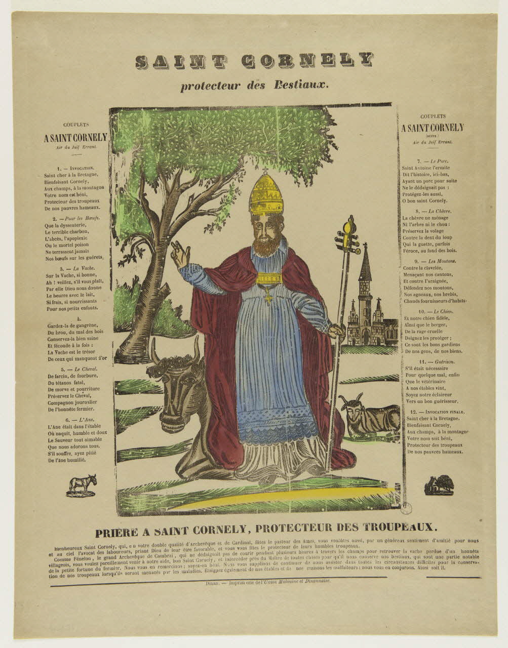 Bazouge veuve ; Bazouge estampe SAINT CORNELY  protecteur des Bestiaux. Dinan 1877-1900 1972.21.10 Photo