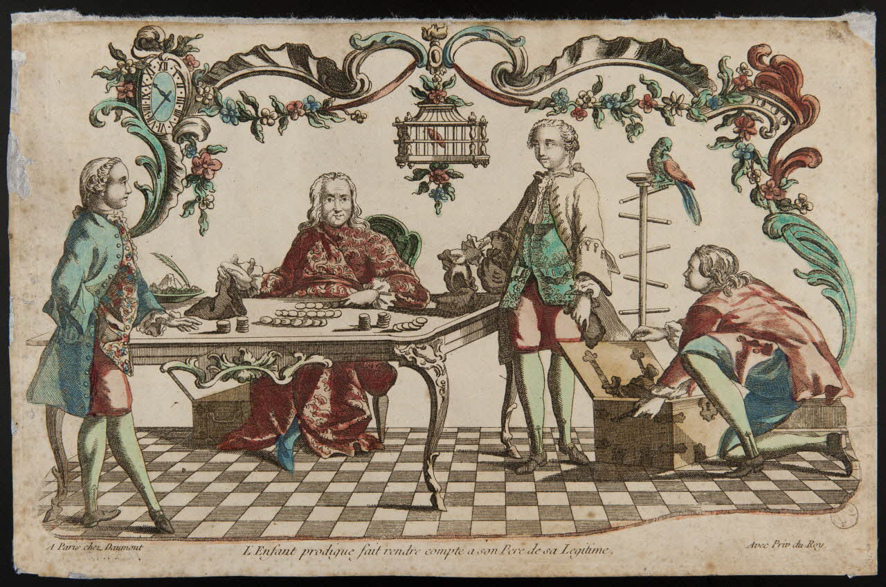 estampe L' Enfant prodigue fait rendre compte à son Père de sa Légitime. 1972.21.13 Photo