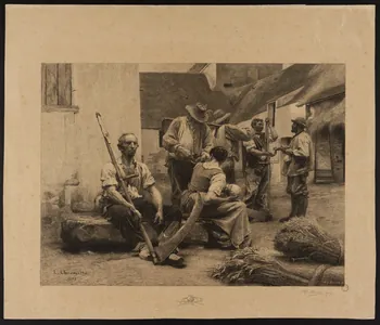 estampe A la ferme après la moisson 1972.22.1 Photo