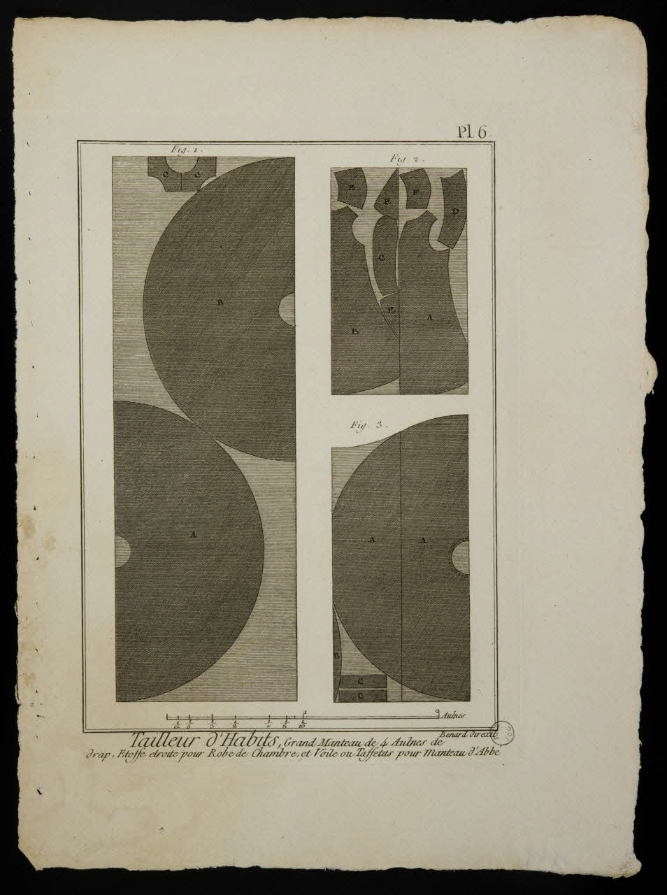 estampe Tailleur d'Habits, Grand Manteau de 4 Aulnes de  drap, Etoffe etroite pour Robe de Chambre, et Voile ou Taffetas pour Manteau d'Abbé. 1972.52.30 Photo