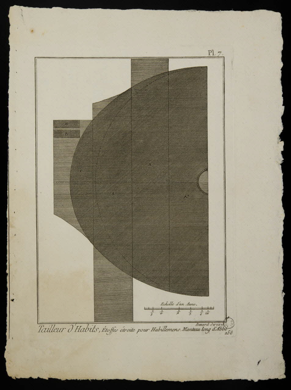 estampe Tailleurs d'Habits, Etoffes étroite pour Habillemens. Manteau long d'Abbé. 1972.52.31 Photo