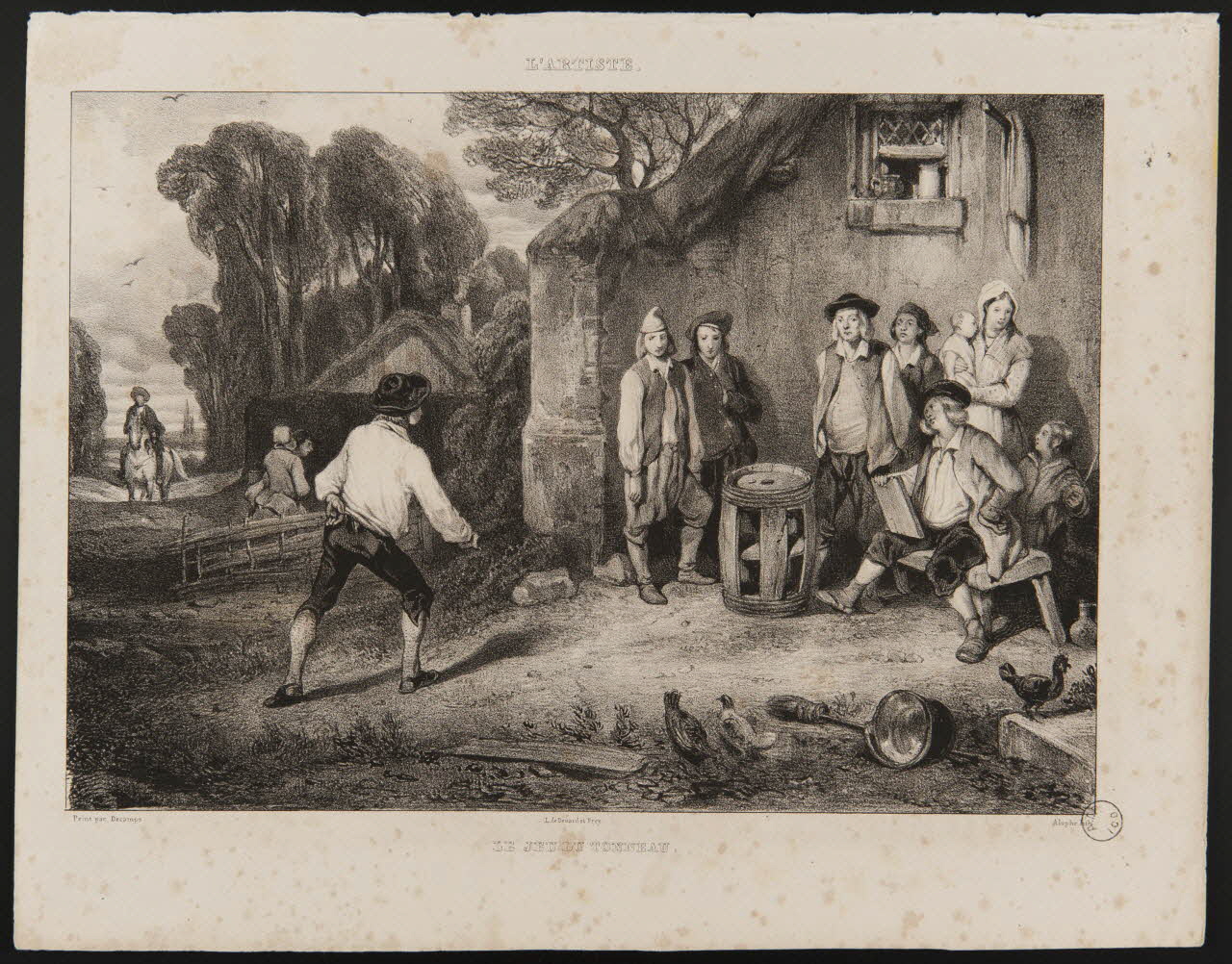 estampe L'ARTISTE.  LE JEU DU TONNEAU. Ile-de-France, France 1815-1843 1972.54.5 Photo