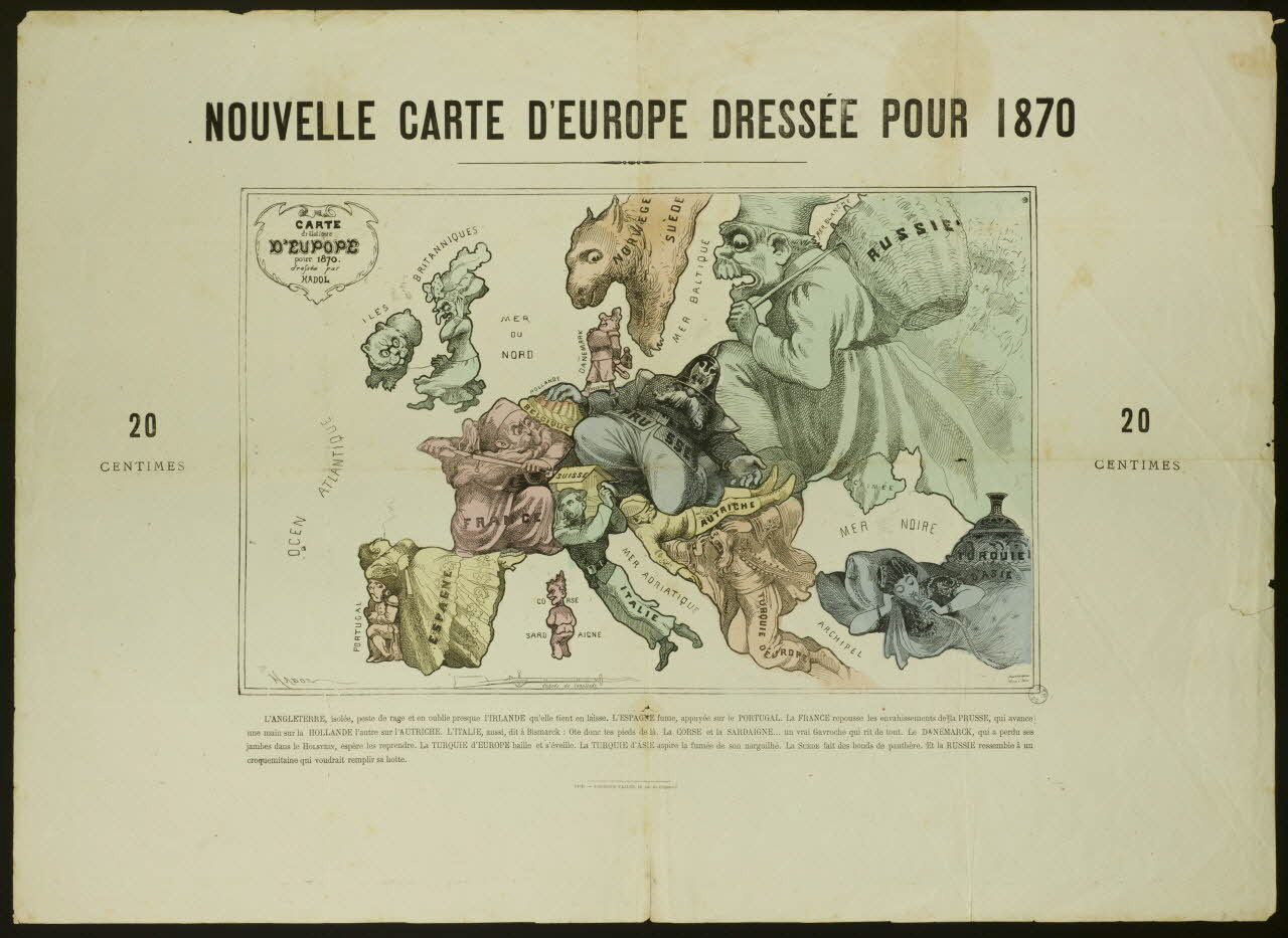 estampe NOUVELLE CARTE D'EUROPE DRESSEE POUR 1870 1972.56.1 Photo
