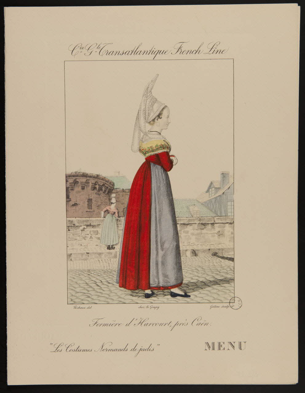 Benoît Pécheux ; Georges-Jacques Gatine ; Le Goupy (édit menu Fermière d'Harcourt, près Caën. 1937 1972.57.6 Photo