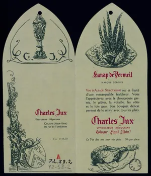 estampe Charles Jux  VITICULTEUR - NEGOCIANT  Colmar Haut-Rhin 1972.58.2 Photo