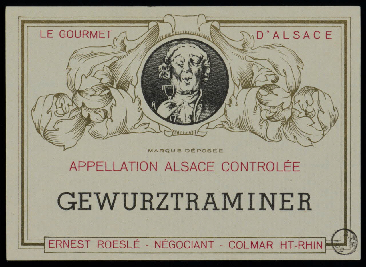 estampe APPELLATION ALSACE CONTROLEE  GEWURZTRAMINER 1972.58.52 Photo
