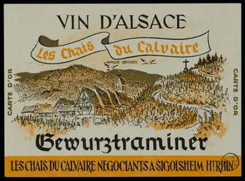 estampe VIN D'ALSACE  Les Chais du Calvaire  Gewurztraminer 1972.58.56 Photo