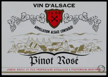 estampe VIN D'ALSACE  APPELLATION ALSACE CONTROLEE  Pinot Rosé 1972.58.57 Photo