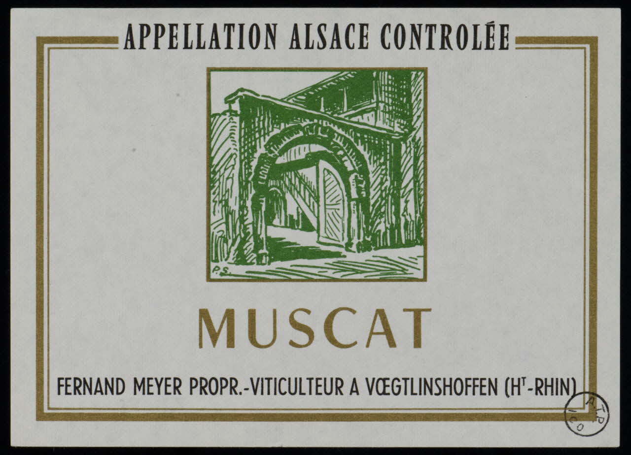 estampe APPELLATION ALSACE CONTROLEE  MUSCAT 1972.58.59 Photo