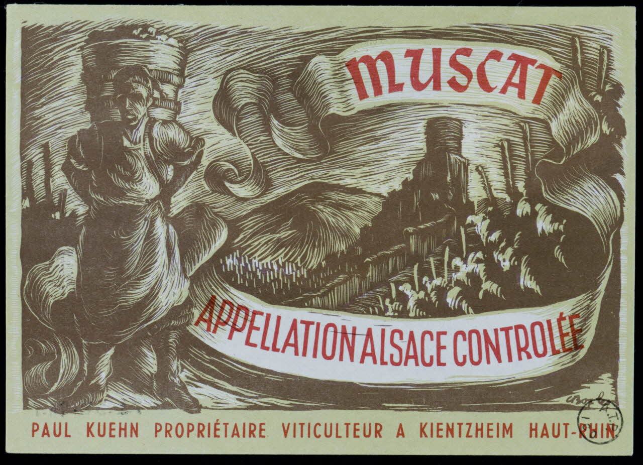 estampe MUSCAT  APPELLATION ALSACE CONTROLEE 1972.58.94.1/2 Photo