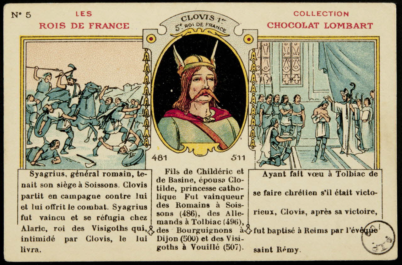 carte réclame CLOVIS 1ER  5e ROI DE FRANCE 1972.59.125 Photo