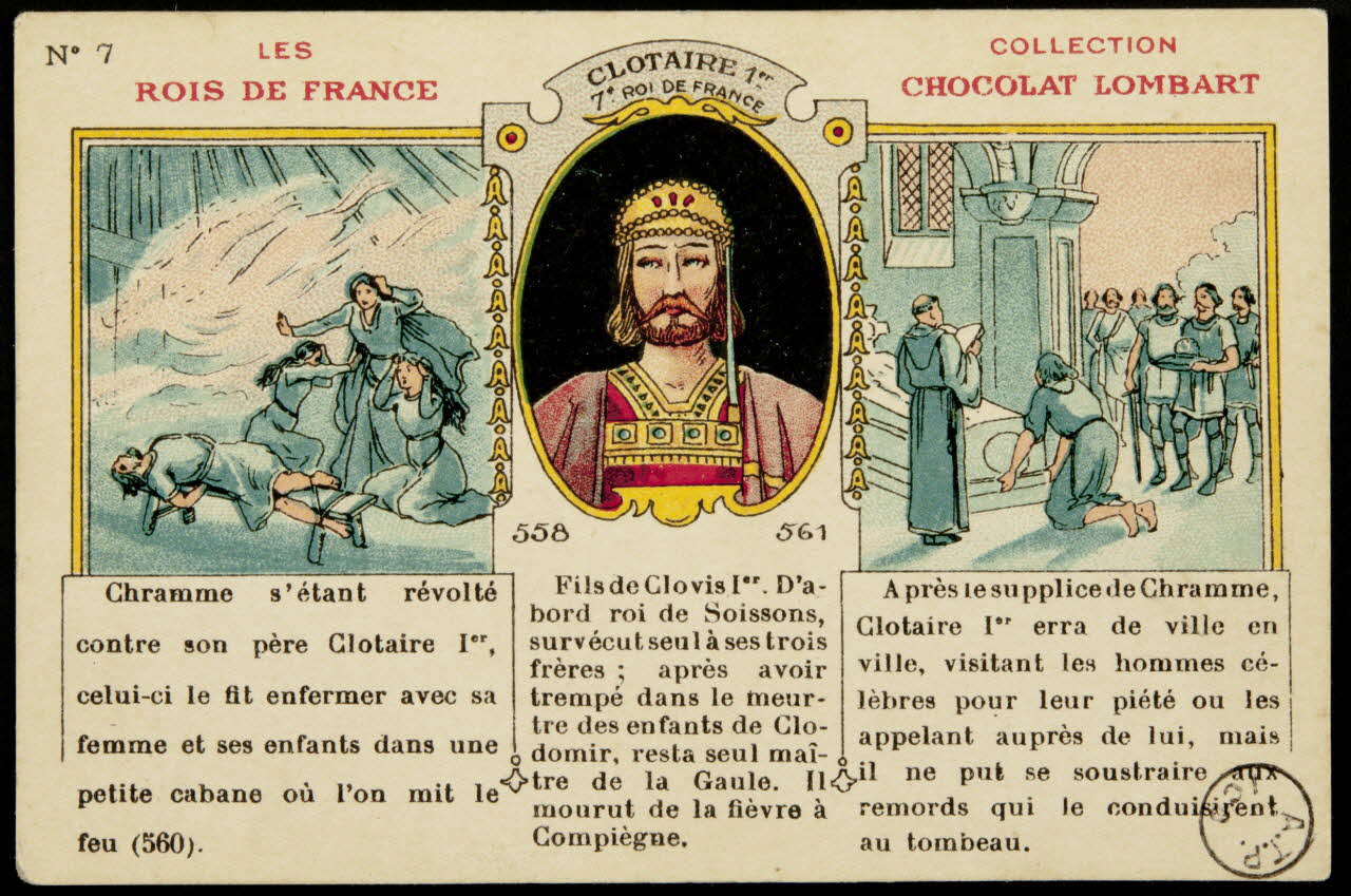 carte réclame CLOTAIRE 1er  7e ROI DE FRANCE 1972.59.127 Photo