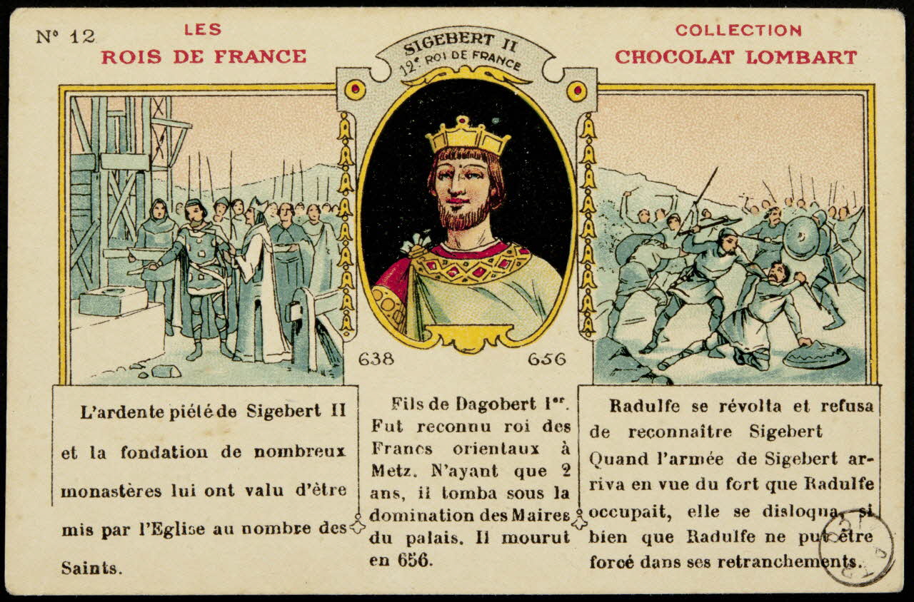 carte réclame SIGEBERT II  12e ROI DE FRANCE 1972.59.132 Photo